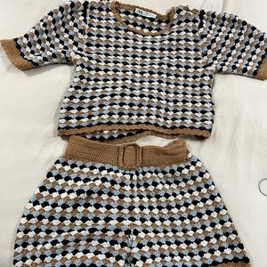 zara co-ord crochet set